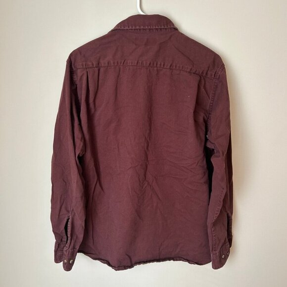 Wrangler Burgundy Maroon Red Men’s Heavyweight Button Down Shirt Size Medium - Picture 3 of 4